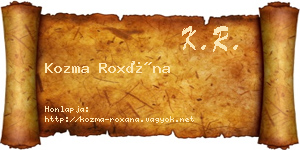 Kozma Roxána névjegykártya